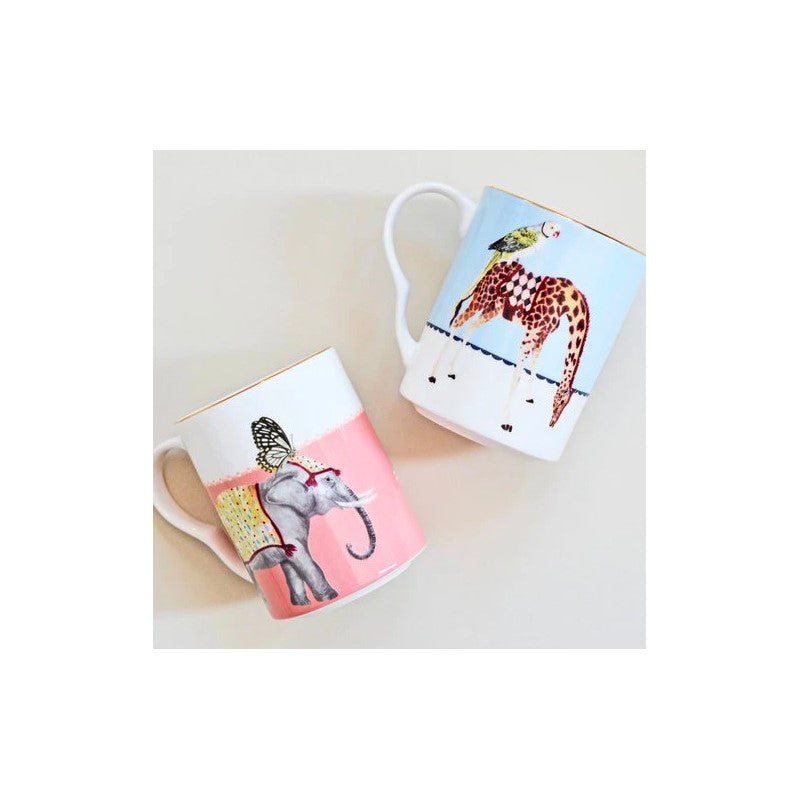 Carnival - Coffret 2 mugs 280ml - Eléphant et Girafe Yvonne Ellen - Mathon