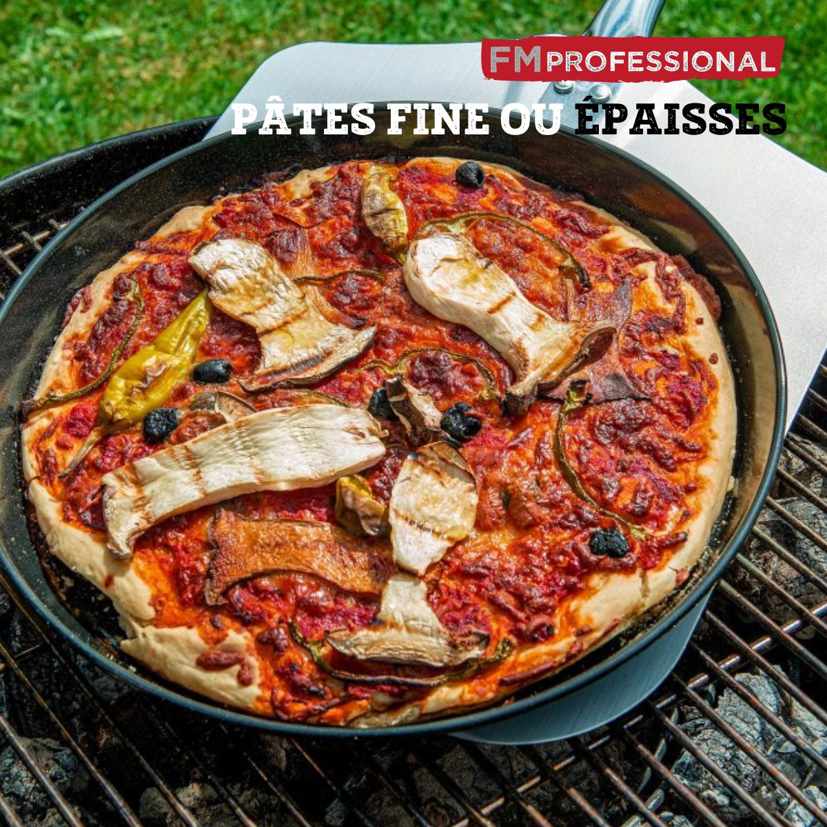 Plaque à pizza perforée ronde four et barbecue 32 cm  Barbecue FM Professional - Mathon - 4