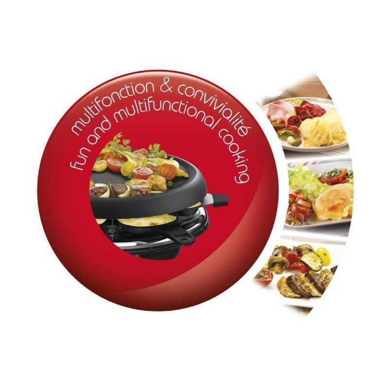 Re151812  Appareil A Raclette Multifonctions  Plancha Et Crepes 6 Personnes Noir Moulinex - Mathon - 5