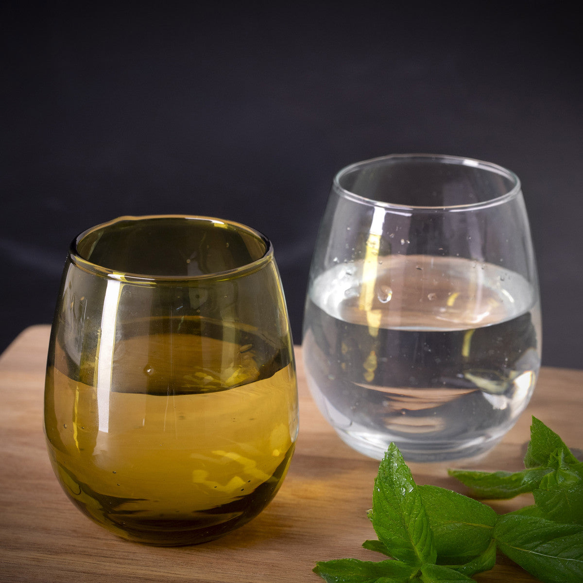 Nour Ambre - Lot 6 gobelets 30 cl en verre recyclé soufflés bouche Médard de Noblat - Mathon - 4