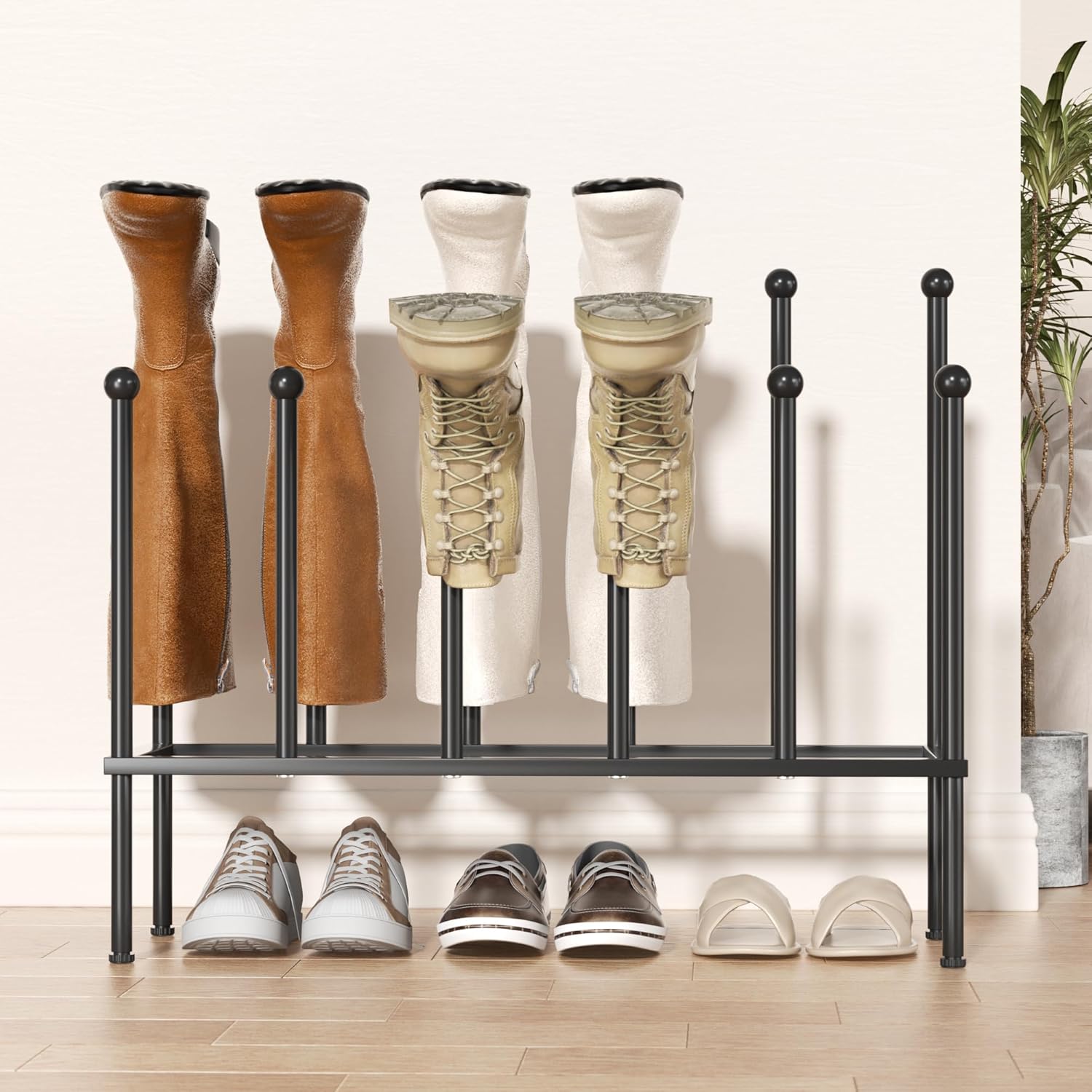 Étagère à Chaussures Autoportante en Métal Pour 6 Paires Noir Vendos85 - Mathon