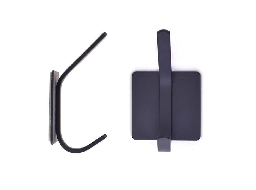 4 Crochet autocollant porte-serviettes mural sans perçage noir Vendos85 - Mathon