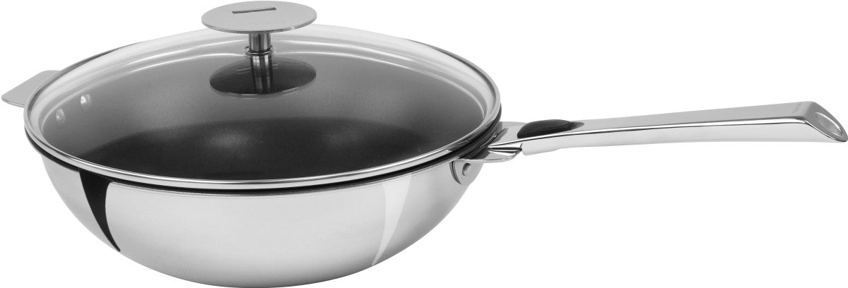 Wok inox antiadhésif Exceliss+ à poignée amovible 24cm Cristel - Mathon - 2