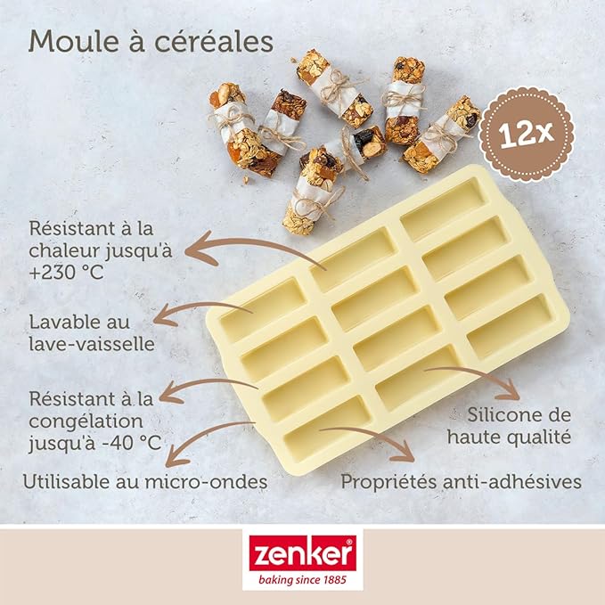 Moule en silicone pour 12 barres de muesli Zenker Sweet Sensation Zenker - Mathon - 3