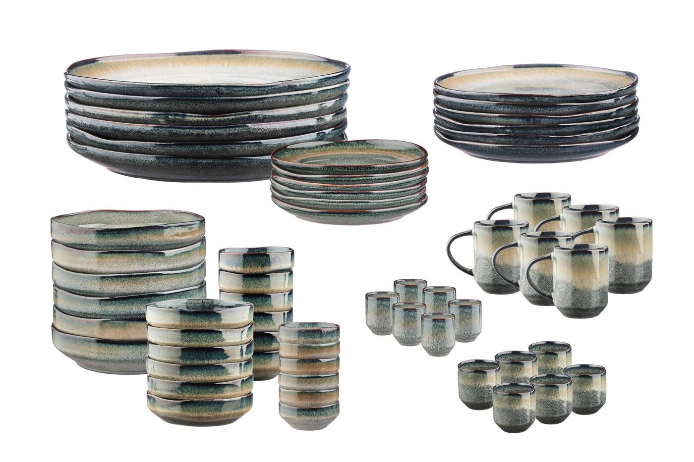 Lot de 60 set complet en grès gris D Björn - Mathon - 3