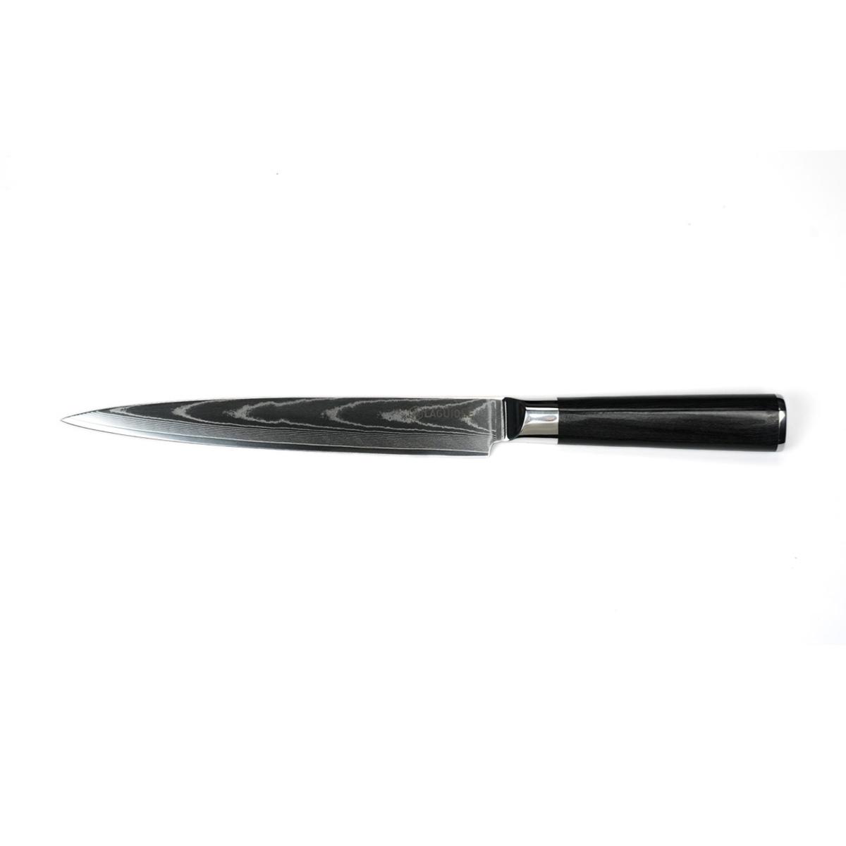 Couteau à trancher noir damas 34cm avec étui - "Core" Laguiole Cuisson - Mathon - 1