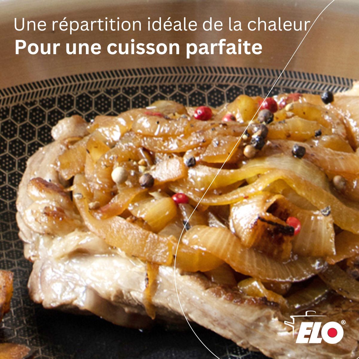 Ensemble de Poêles de cuisson en inox  Relief Solution 24 cm et 32 cm Elo - Mathon - 4