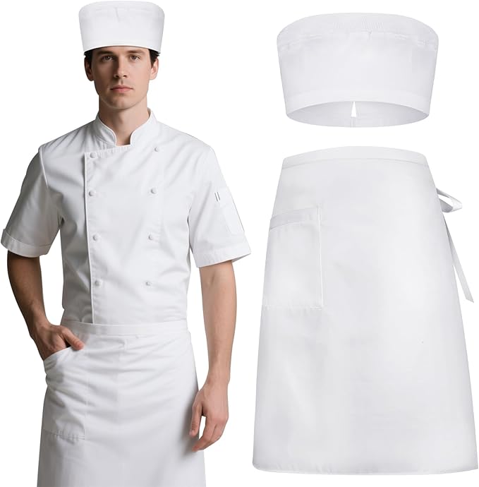 Tablier professionnel avec chapeau – résistant et pratique blanc Vendos85 - Mathon