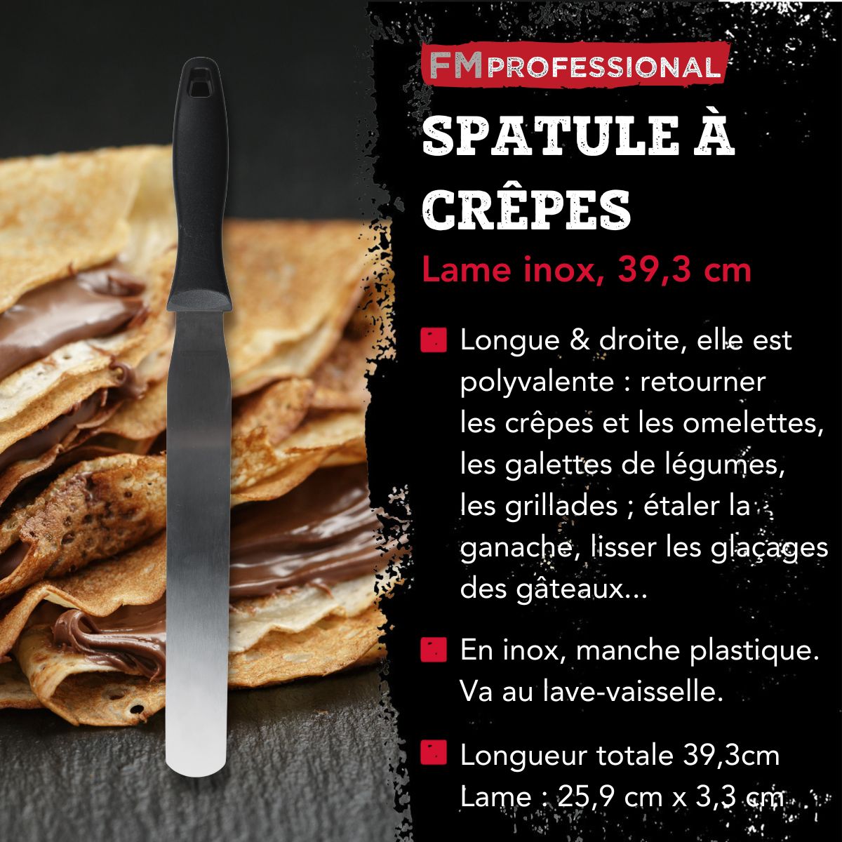 Spatule à crêpes inox 25,9 cm  Pâtisserie FM Professional - Mathon - 3