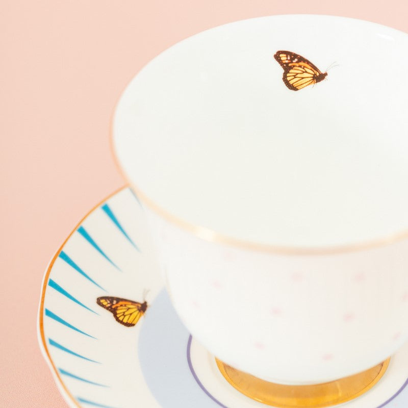 British Pomp - Paire Tasse thé (1 tasse + 1 sous-tasse) 280ml - Mrs Yvonne Ellen - Mathon - 3