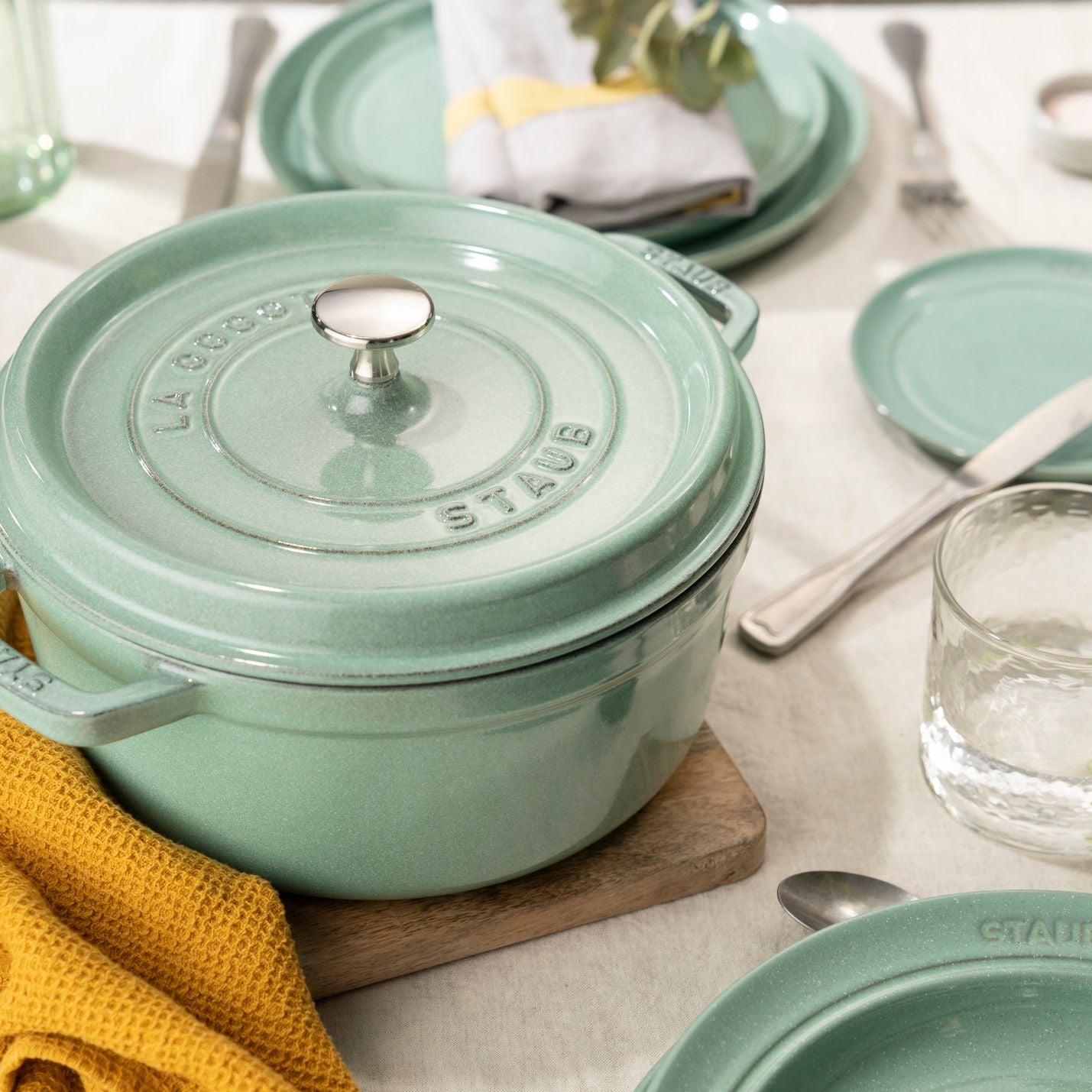 Cocotte 26 cm, Fonte, Rond(e), Sauge Staub - Mathon - 3