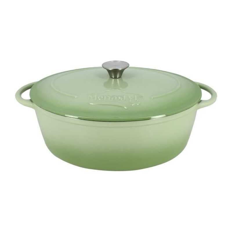 Cocotte - Menastyl - 6020075 - Ronde - En Fonte Acier émaillé - Vert - 7 Litres Menastyl - Mathon - 1