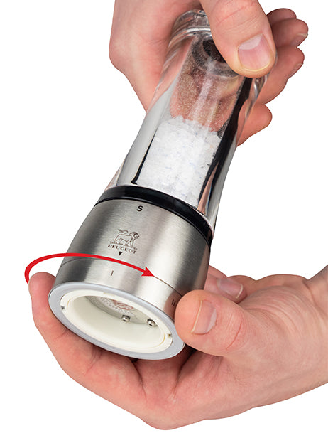 Daman Moulin à sel manuel en acryl et inox, u