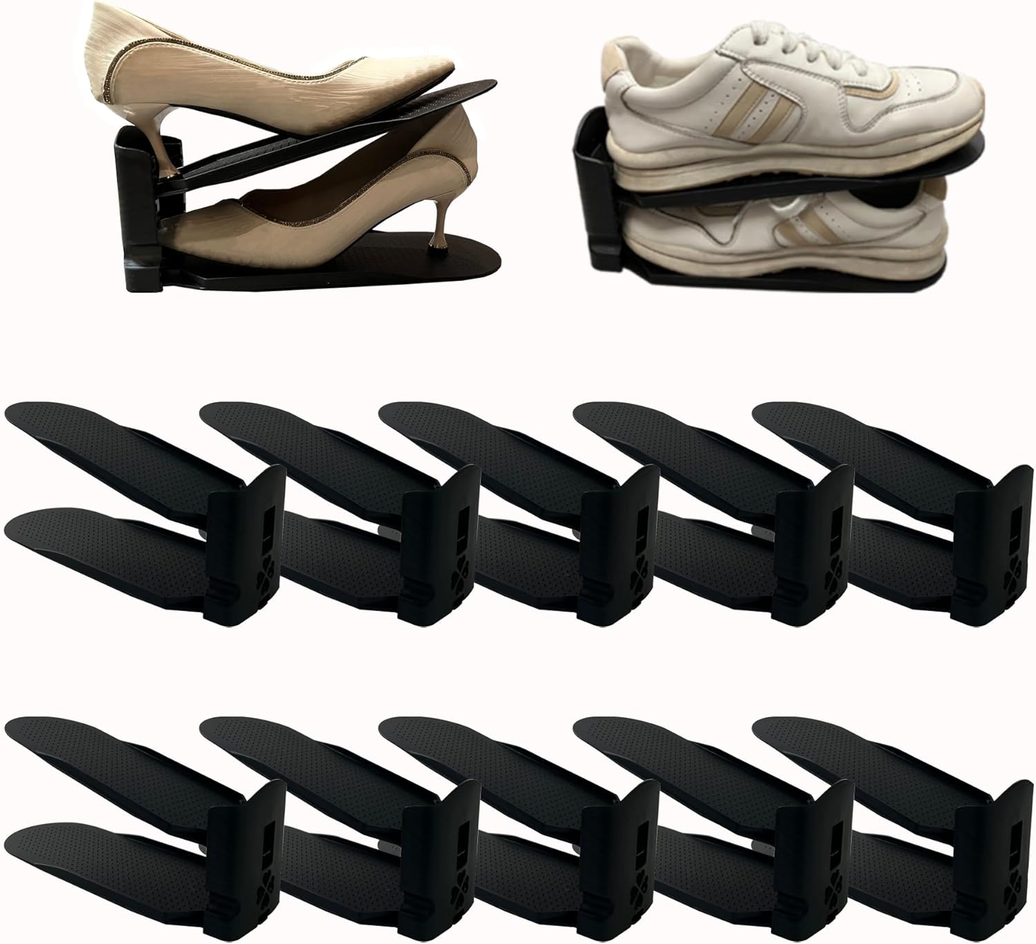 Lot de 10 ajusteurs de Fente à Chaussures réglable noir Vendos85 - Mathon