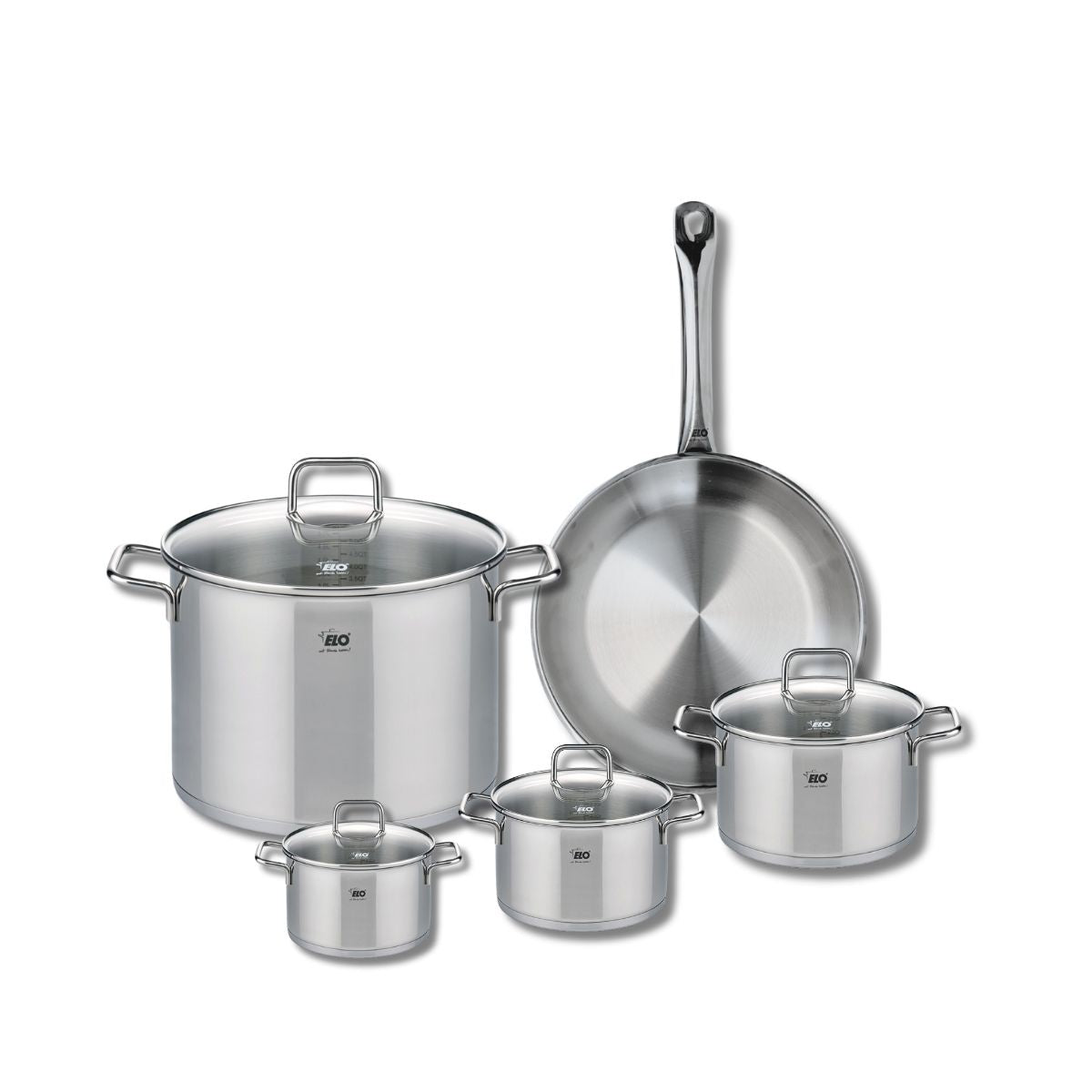 Ensemble de 1 Poêle de cuisson 28 cm et 4 faitouts 12, 14, 16 et 26 cm  Profi Citrin Elo - Mathon - 1