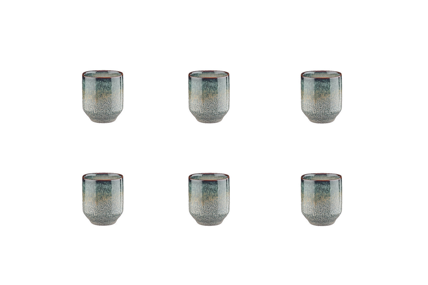 Lot de 6 tasses en grès gris D5.3 Björn - Mathon - 1