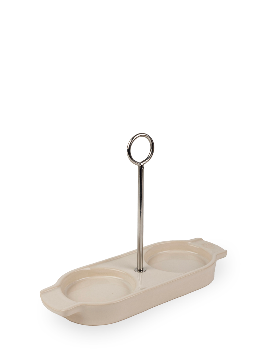 Linéa Plateau pour deux moulins, céramique, écru Peugeot - Mathon - 1