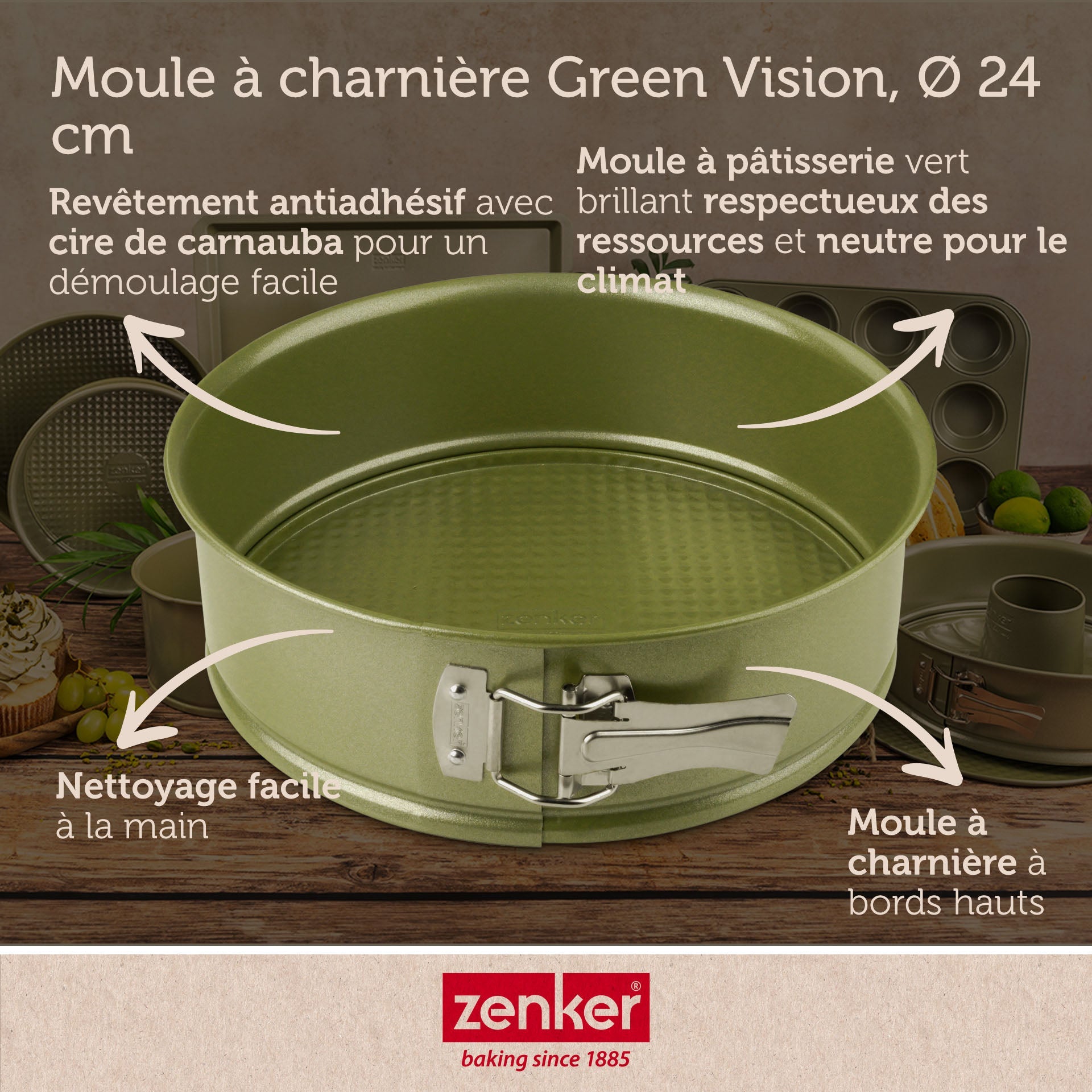Moule à manqué à charnière 24 cm Zenker Green Vision Zenker - Mathon - 3