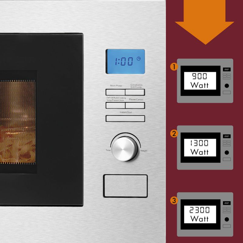 Micro ondes encastrable avec grill Inox Bomann MWG3001HEB Bomann - Mathon - 4