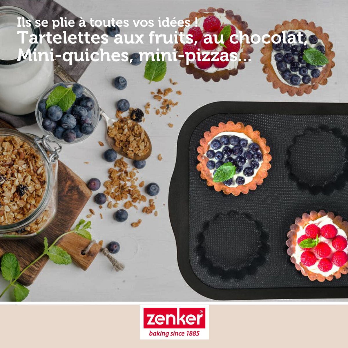 Moule 6 mini tartelettes 28 x 18 cm Zenker Silicone fibre de verre Zenker - Mathon - 5