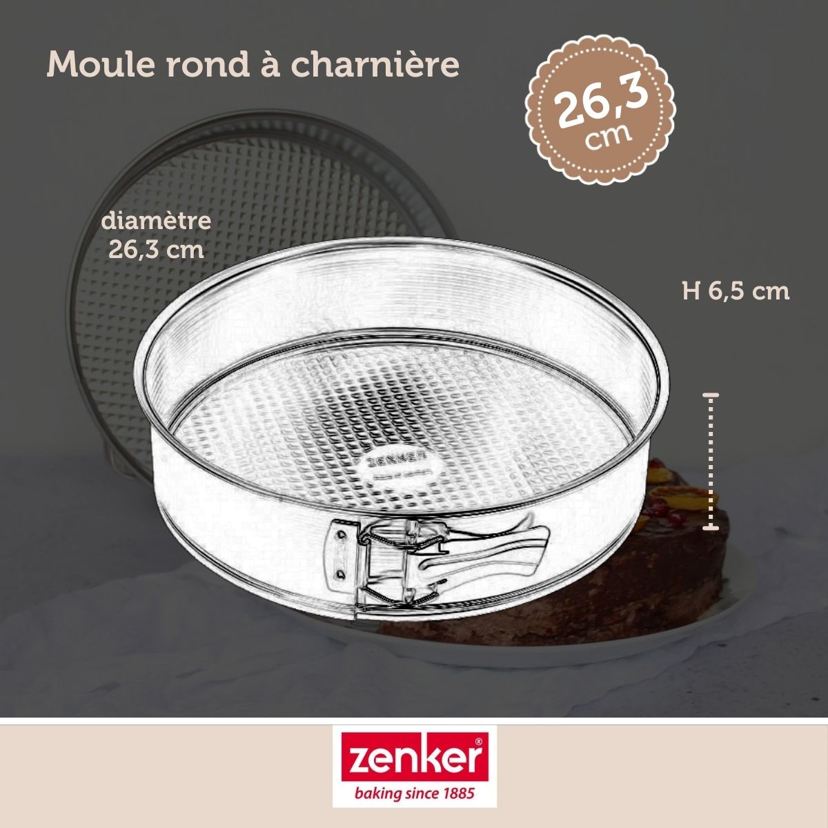 Set pâtisserie avec moule à manqué 26,3 cm, 2 bols à mixer, verre mesureur et spatule Zenker Zenker - Mathon - 3
