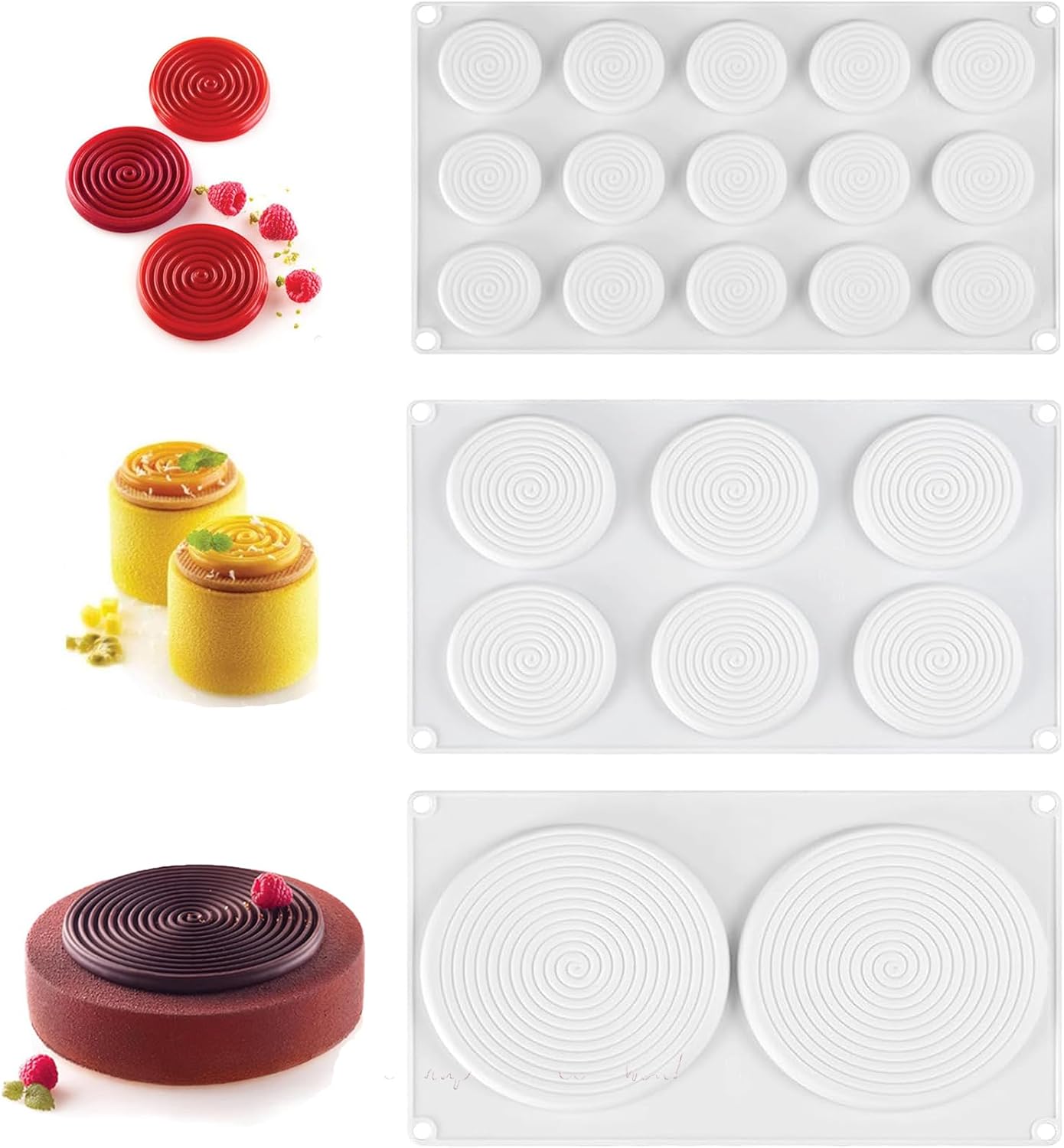 Moule Silicone Patisserie Spirale, 3D Rond Vendos85 - Mathon