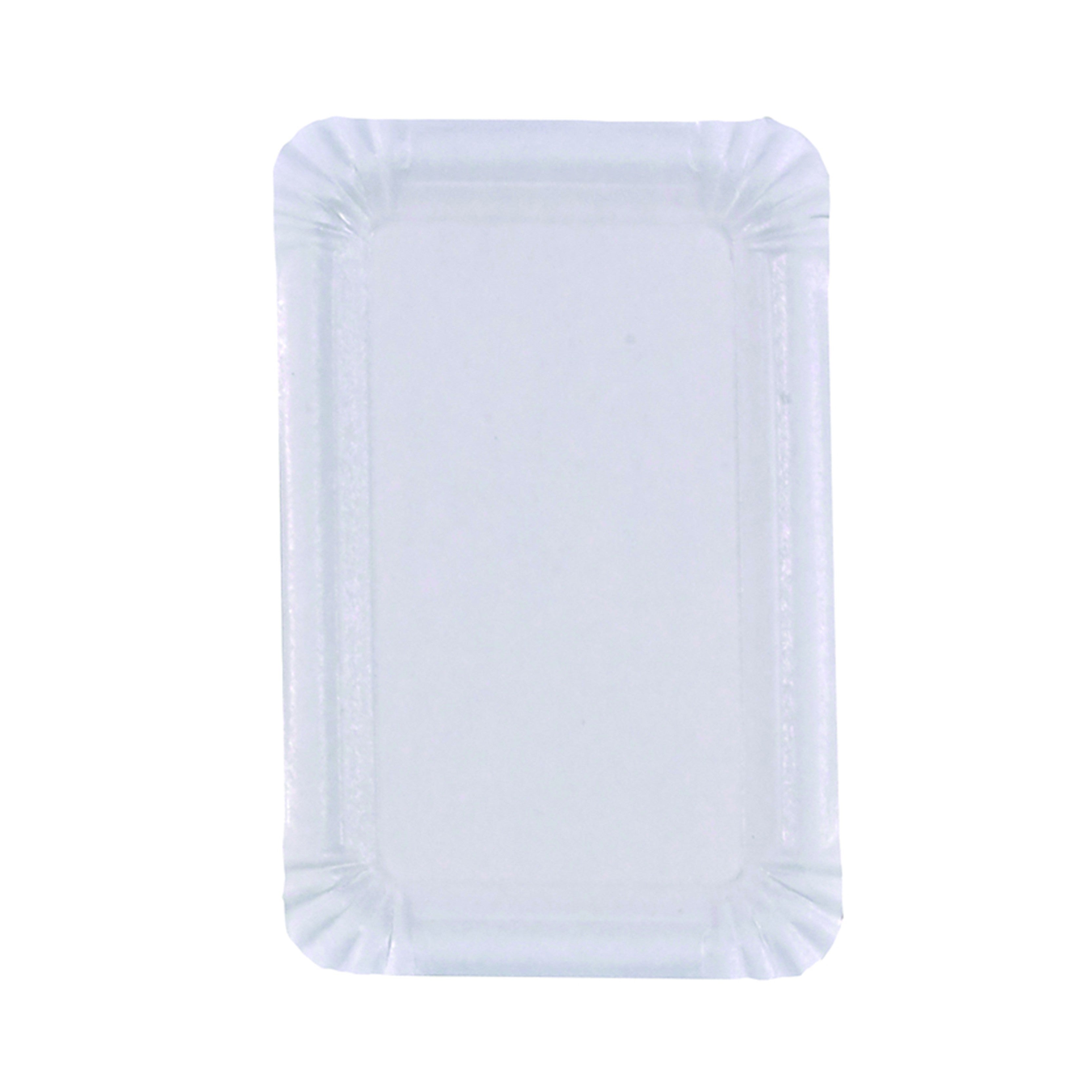 100Pcs - Assiette rectangulaire en carton blanc 130x200mm FirstPack - Mathon
