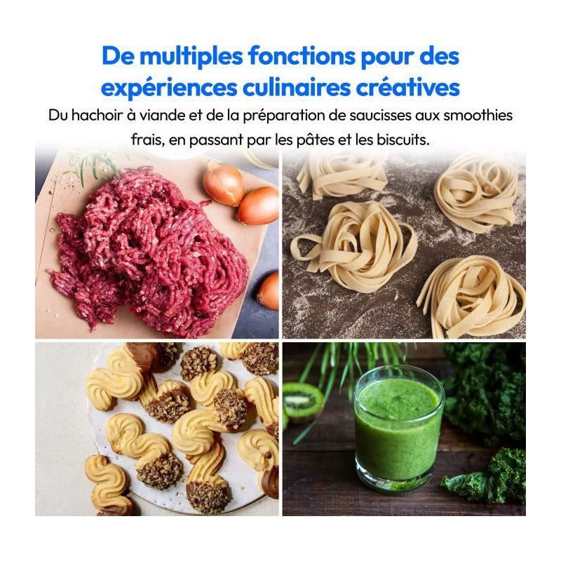 Robot Pâtissier 3-en-1- Medion - Md18430 - 1200 W - 5 L - 8 Vitesses - Fonction Hachoir - Noir Medion - Mathon - 3