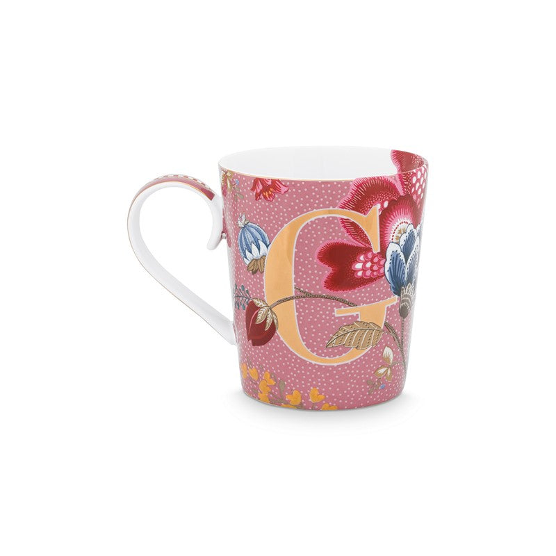 Mug Alphabet Floral Fantasy Rose - G - 350ml Pip Studio - Mathon