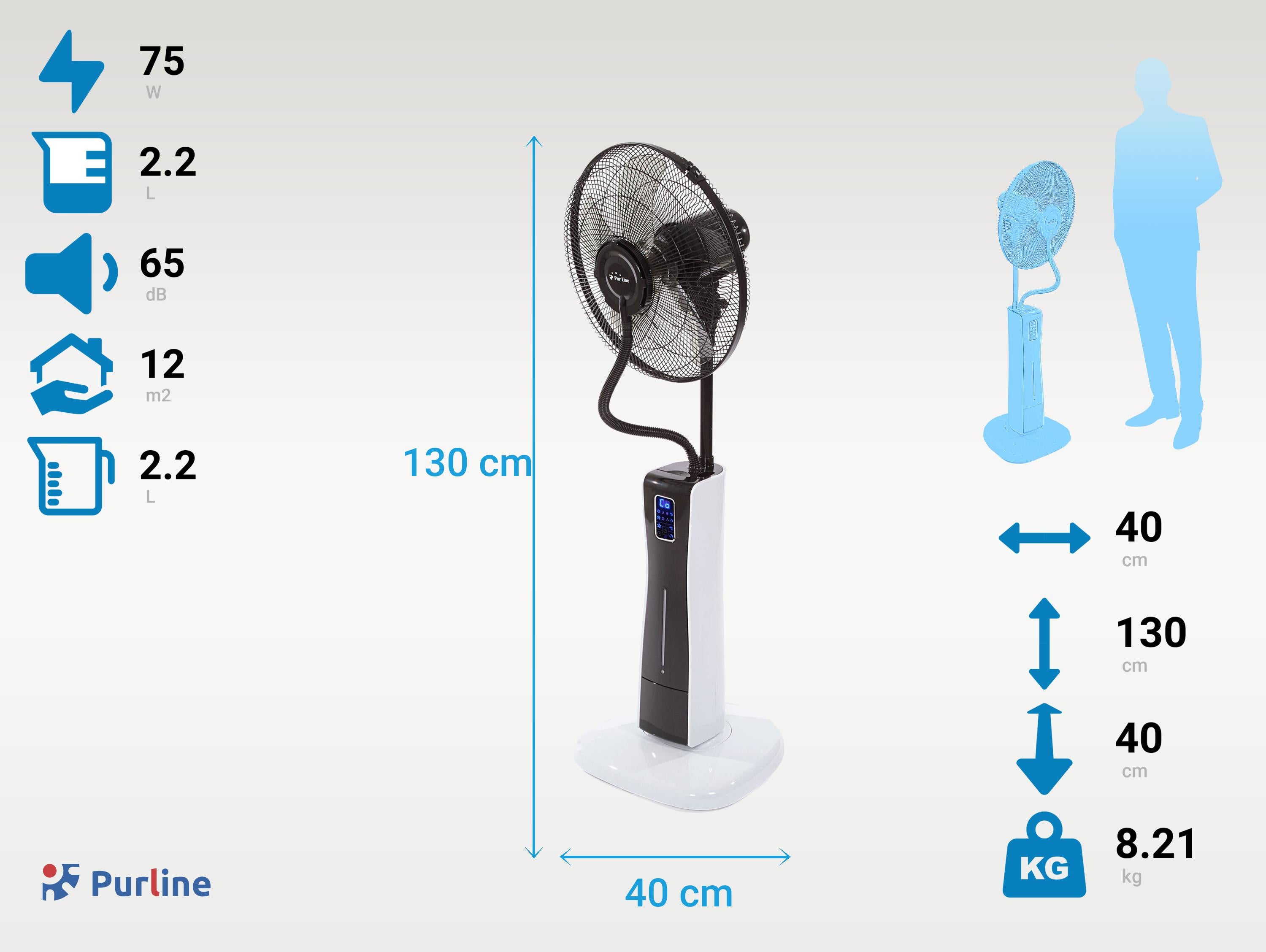 Ventilateur brumisateur à 3 vitesses avec télécommande Purline - Mathon - 4