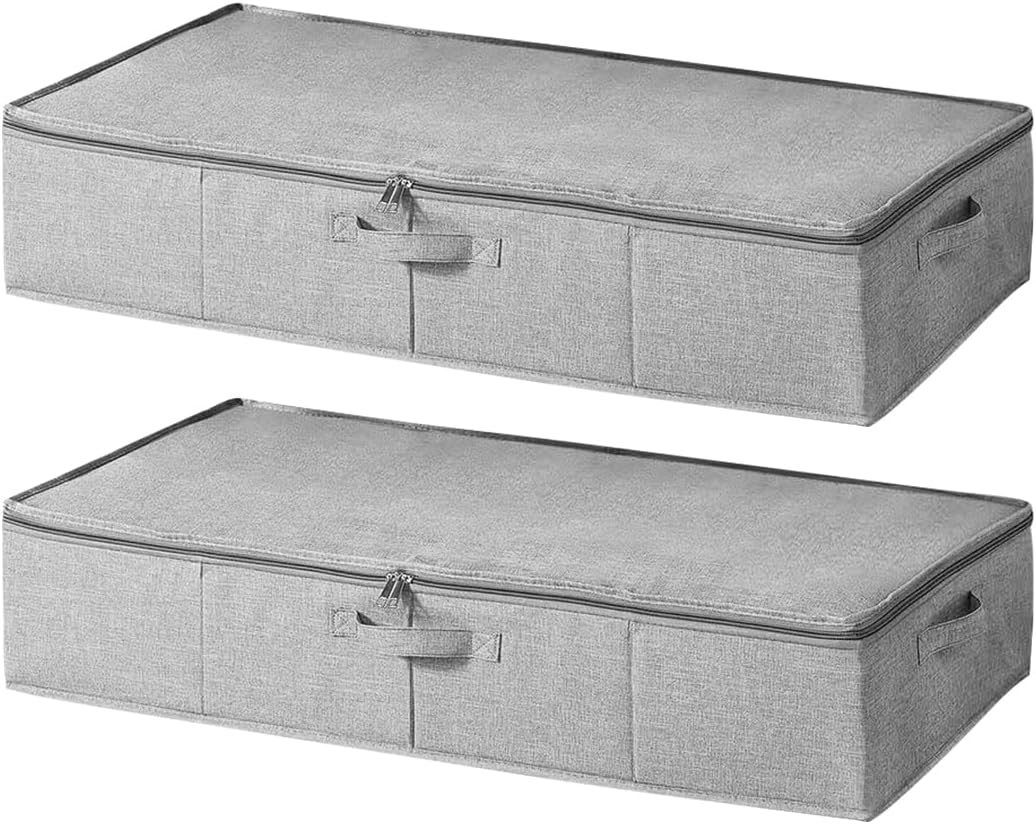Set de 2 boîtes de rangement sous le lit gris Vendos85 - Mathon