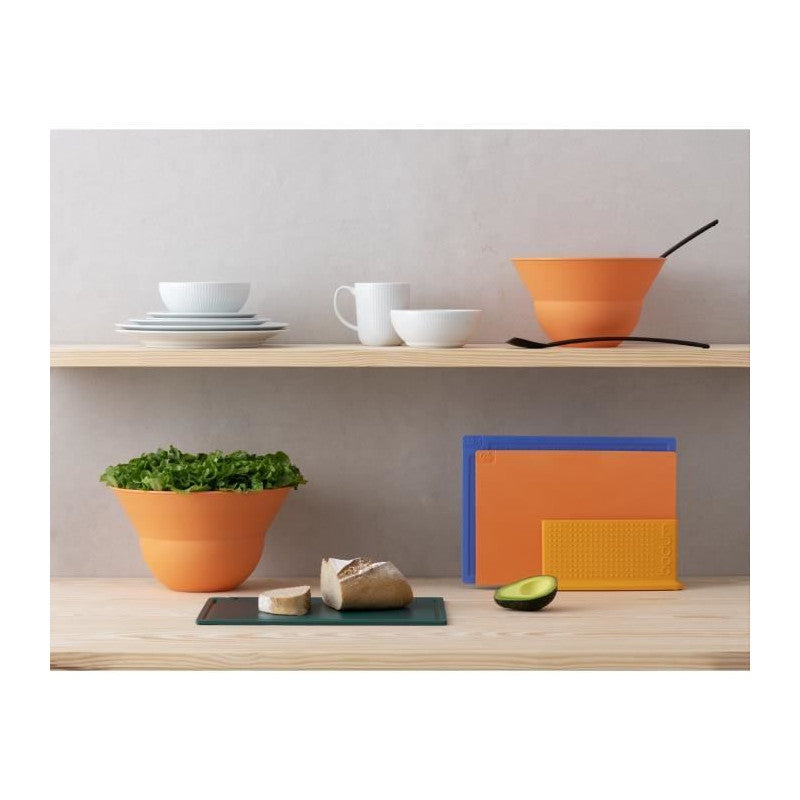 Ensemble De 2 Bols 3 L Et 4.9 L Avec Couverts A Salade - Bodum - Topee - Bellini Orange Bodum - Mathon - 2