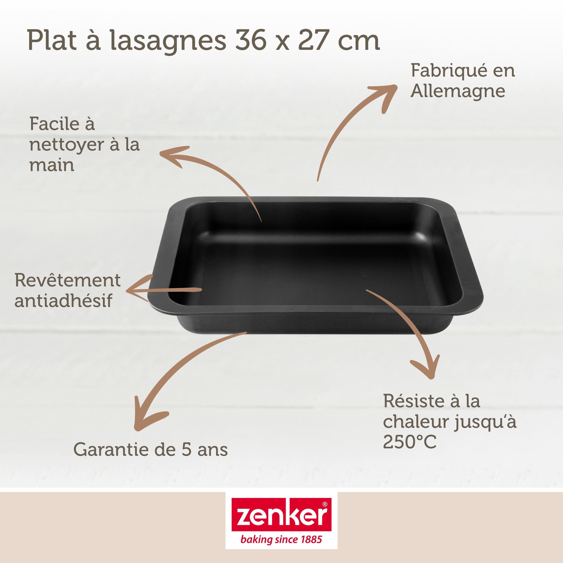 Plat à lasagnes maison 36 x 27 cm Zenker Spécial Countries Zenker - Mathon - 3