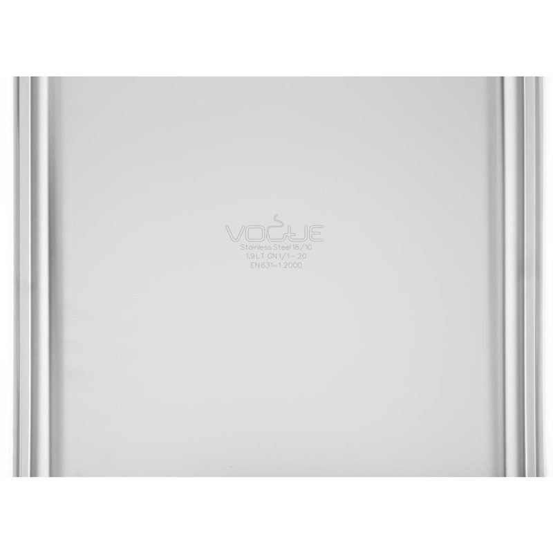Bac Gastro Inox 18/10 GN 1/1 - H 20 mm - Vogue - Mathon - 5