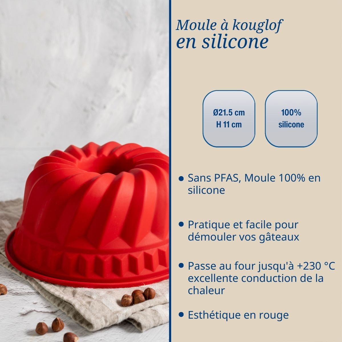Moule à Kougelhopf 21,5 cm Dr. Oetker Flexxibel Love Dr. Oetker - Mathon - 2