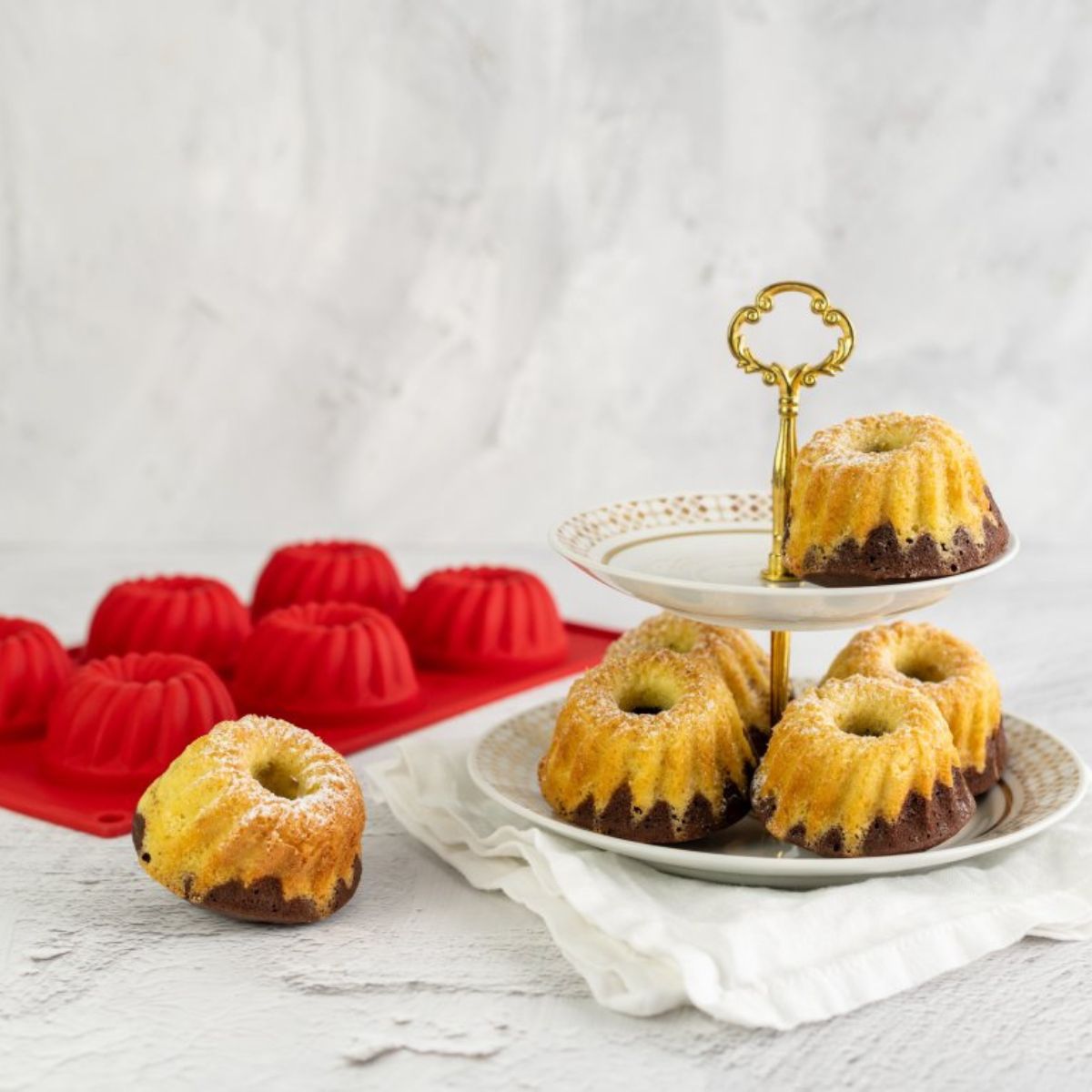 Lot de 2 moules à kougelhofs 6 empreintes 30 x 18 cm  Flexxibel Love Dr. Oetker - Mathon - 2