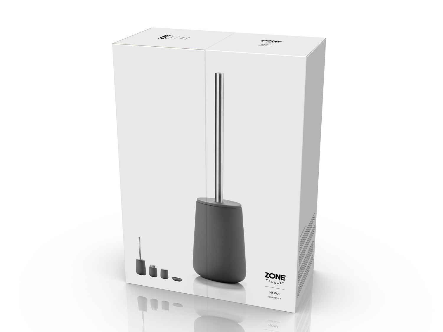 Brosse de toilette NOVA en porcelaine et acier Gris Zone Denmark - Mathon - 4