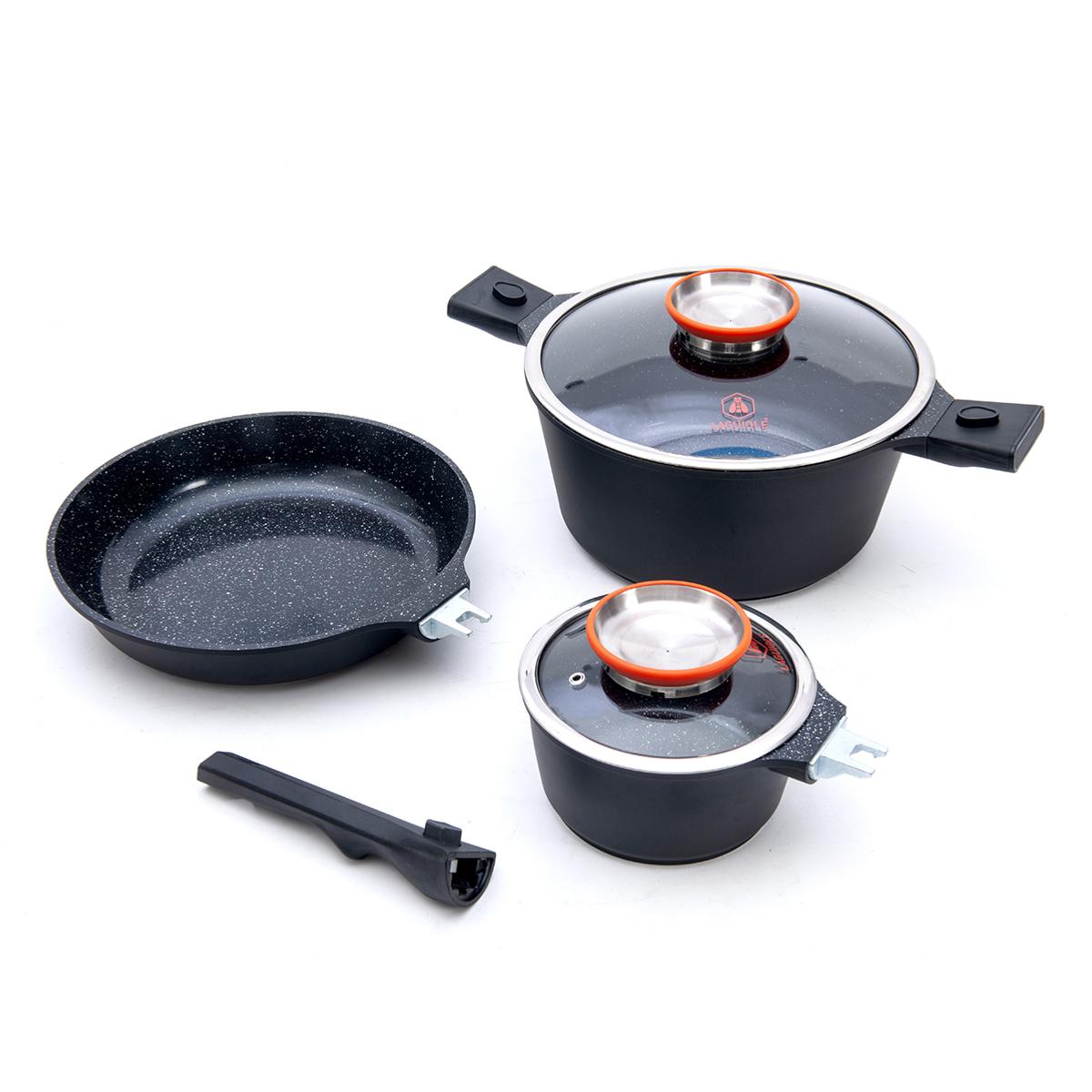 Set de 8 pièces noir 28cm amovible - "Alizée Maxlux" Laguiole Cuisson - Mathon - 1