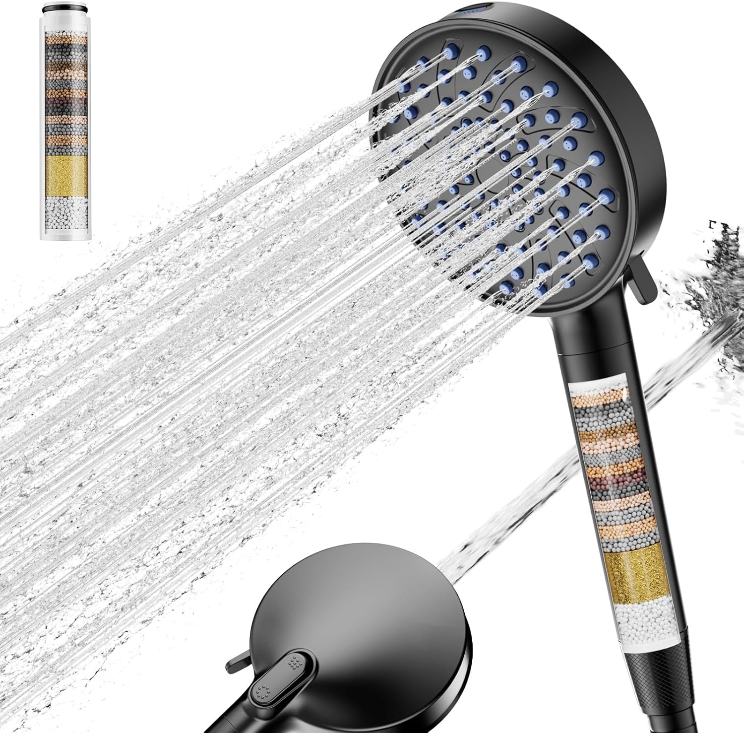 Pommeau de douche filtrant 5 en 1 – Noir, 20 étapes Vendos85 - Mathon