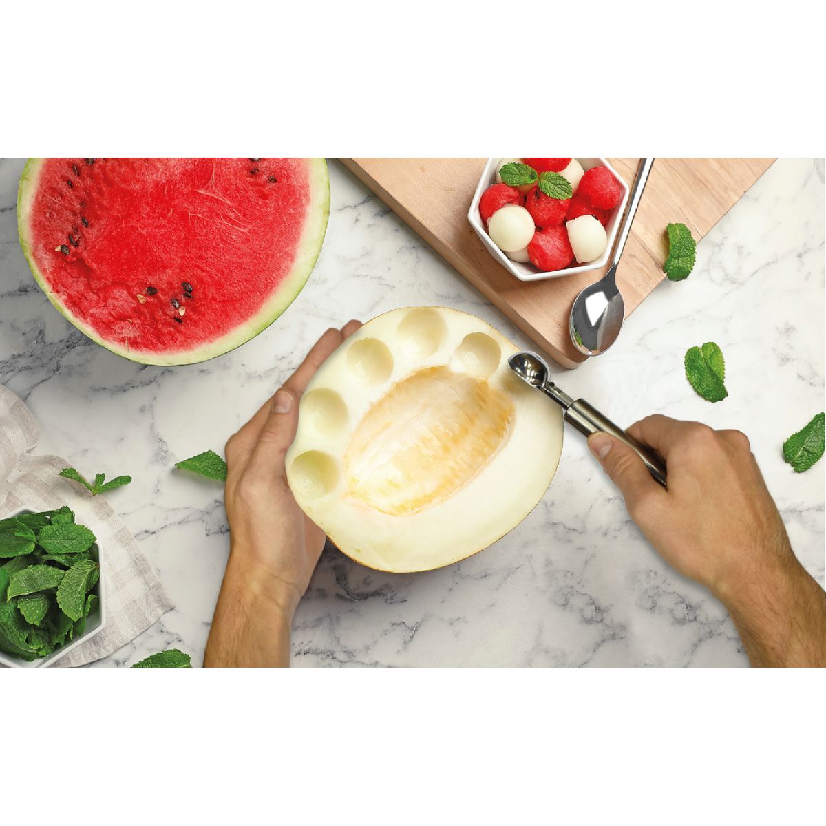 Cuillère à melon type cuillère à pomme parisienne Fackelmann Elemental Fackelmann - Mathon - 2
