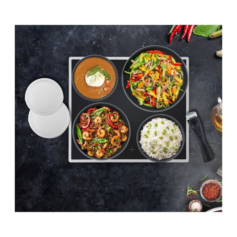 Batterie De Cuisine 10 Pieces   - Aluminium - Tous Feux Sauf Induction - Noir Arthur Martin - Mathon - 5