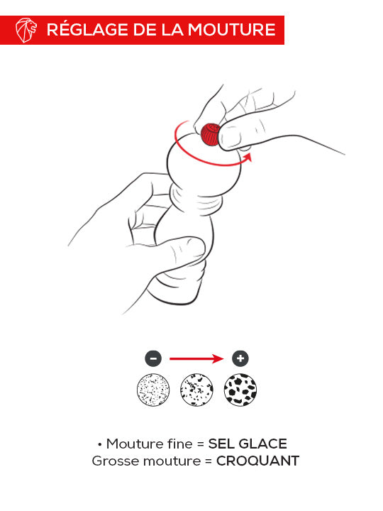 Boreal Moulin à sel manuel en bois, gris galet, 21cm - 8in Peugeot - Mathon - 3