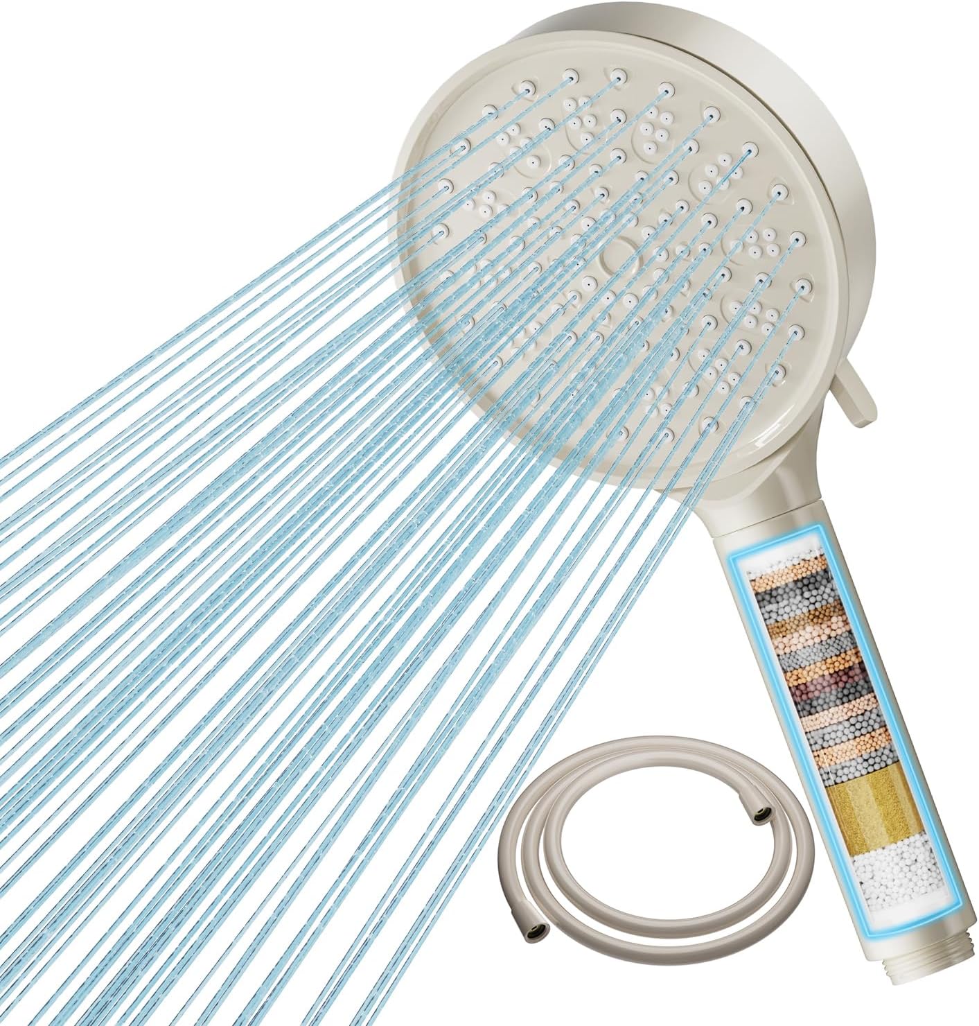 Pommeau carré filtrant 20 couches 6 jets – Kaki Vendos85 - Mathon