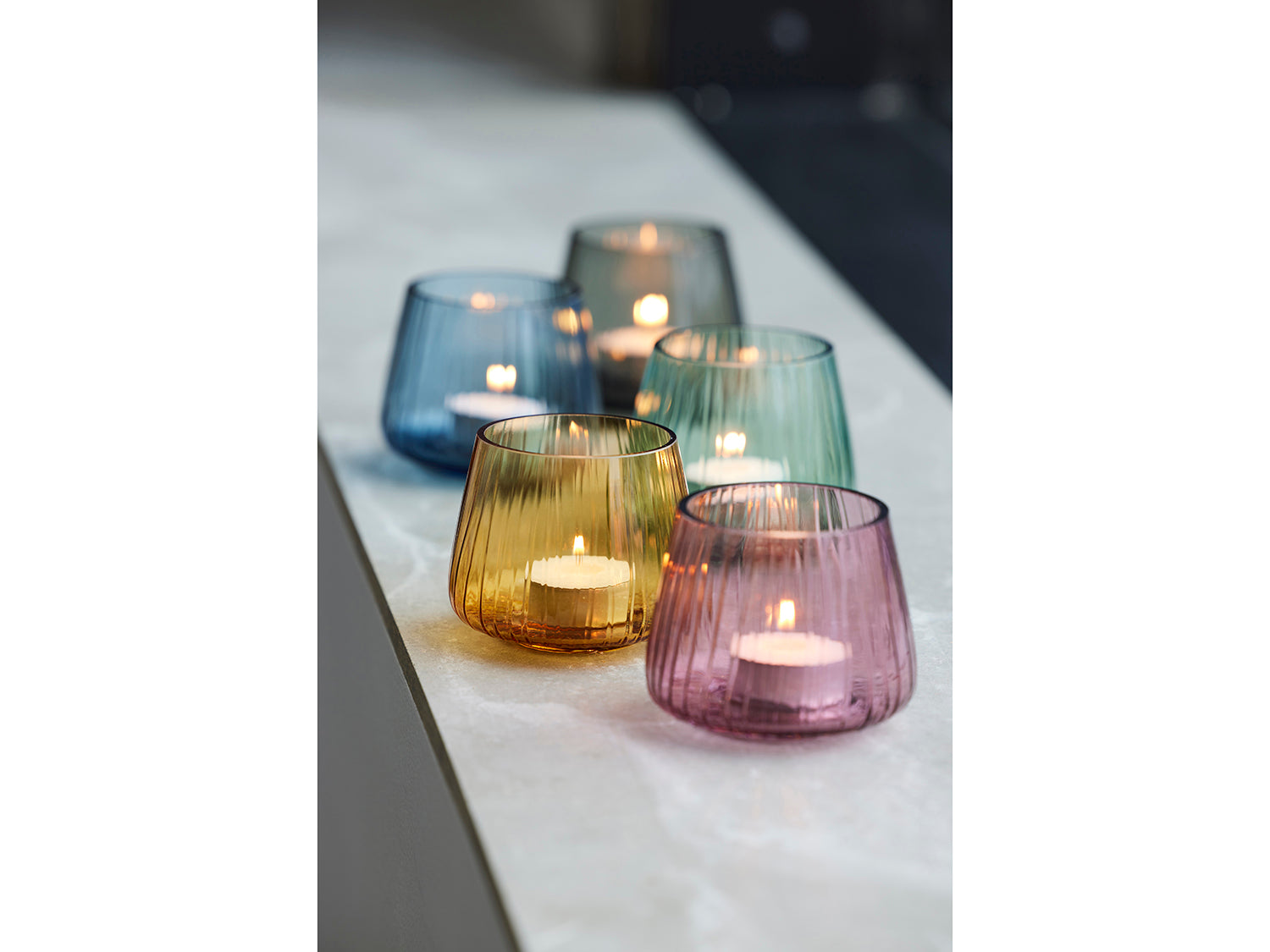 Set de 2 photophores KUSINTHA en verre Rose Bitz - Mathon - 9