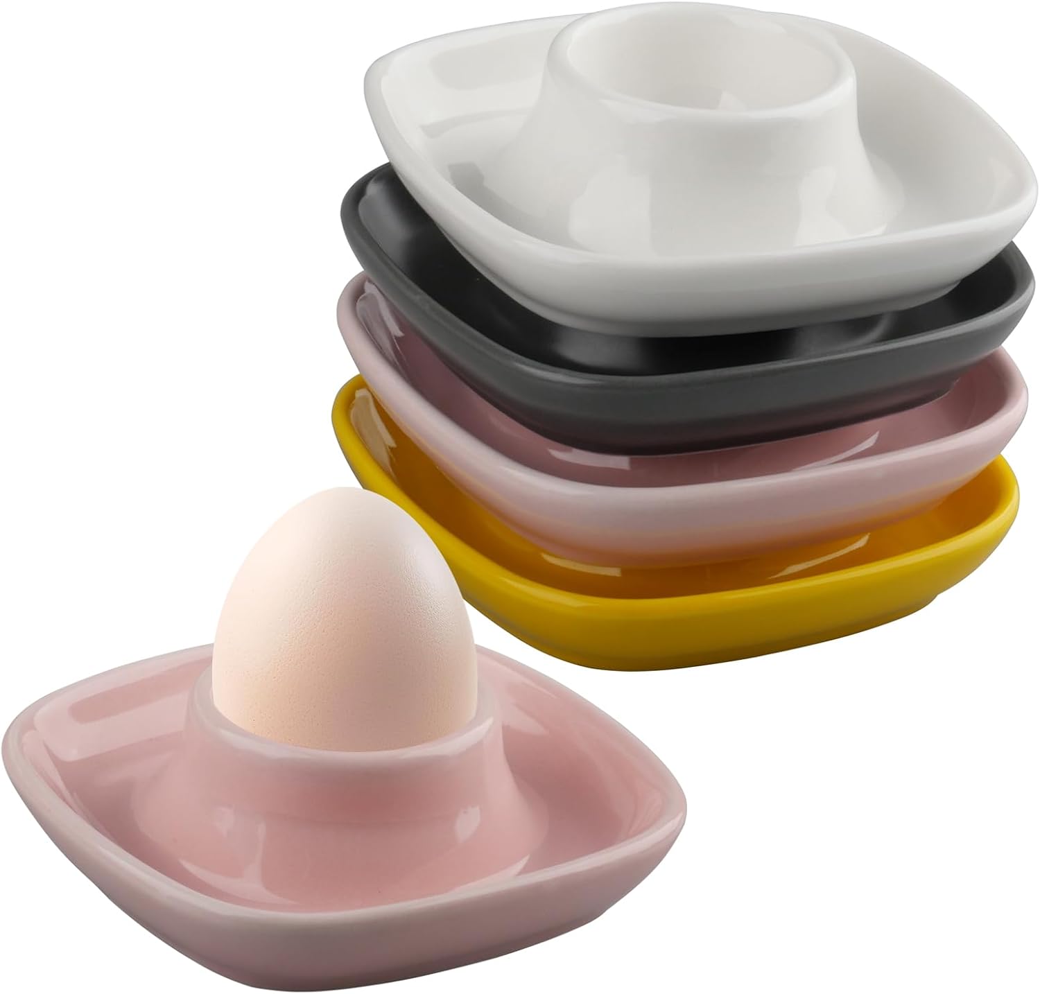 Lot de 4 coquetiers en céramique colorés Vendos85 - Mathon