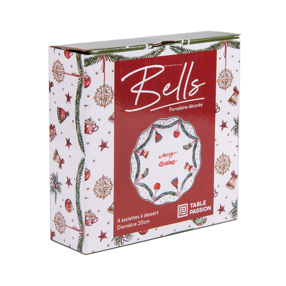 Coffret de 4 assiettes à dessert Bells 21 cm Table passion - Mathon - 2