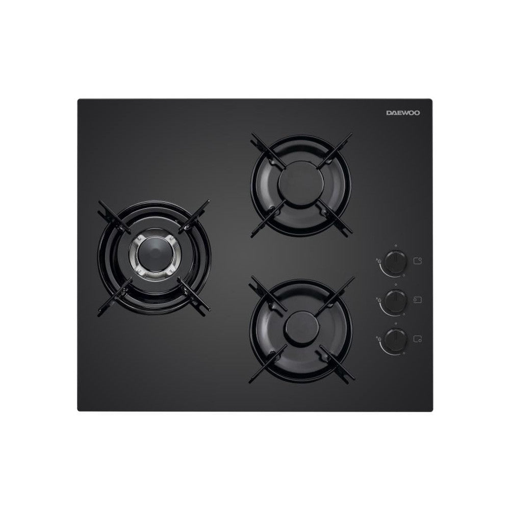 Plaque De Cuisson A Gaz -   - 3 Foyers - 60 Cm - Bh6gkr21bnl - Noir Daewoo - Mathon