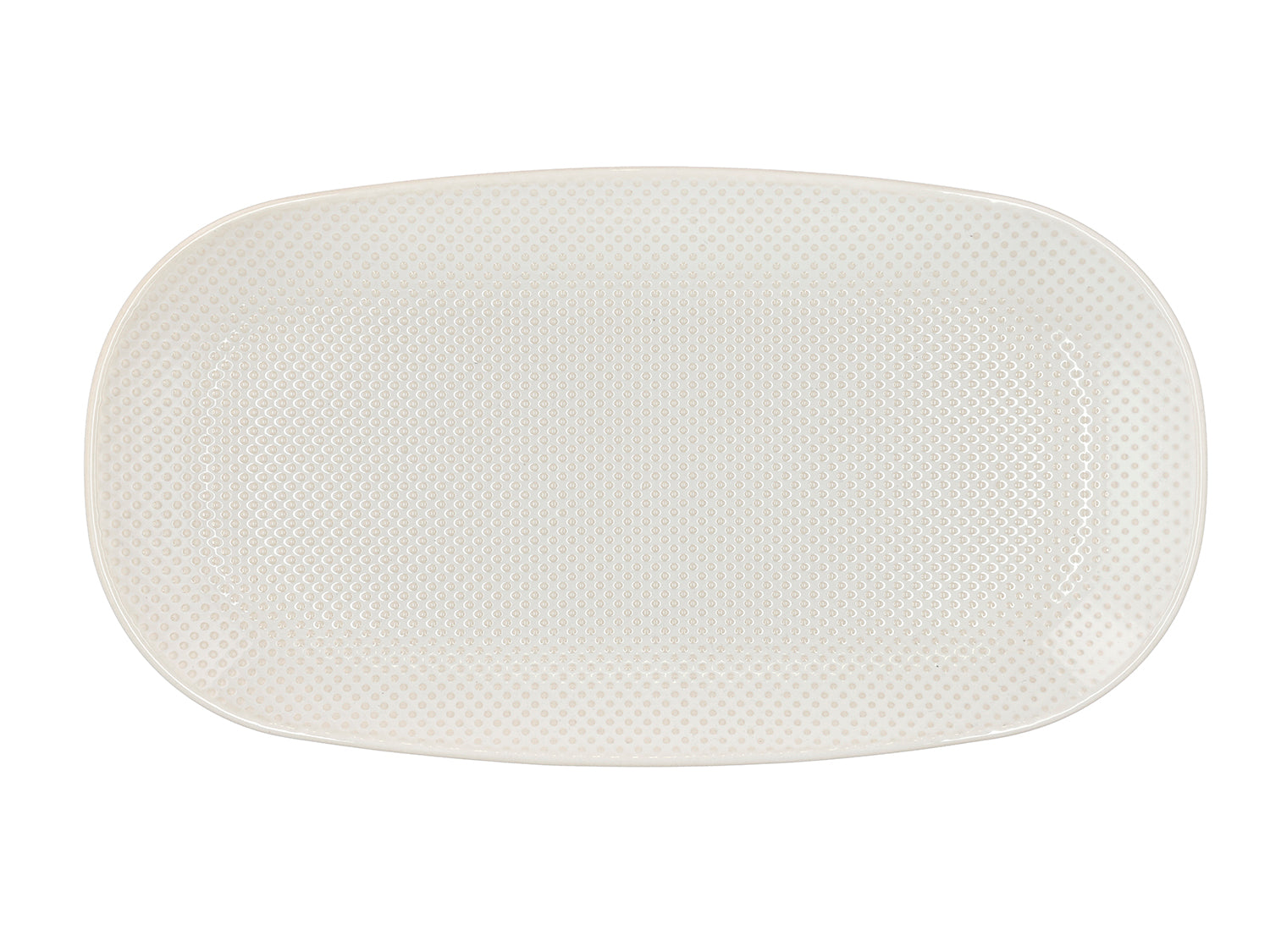 Plat de service Elstra en Grès Blanc cassé Villa Collection - Mathon - 2