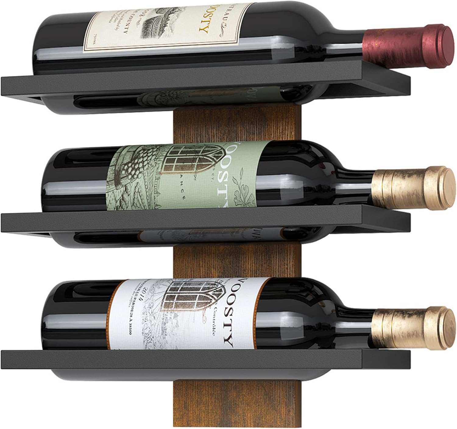 Casier à vin mural en métal et bois, 3 niveaux Vendos85 - Mathon