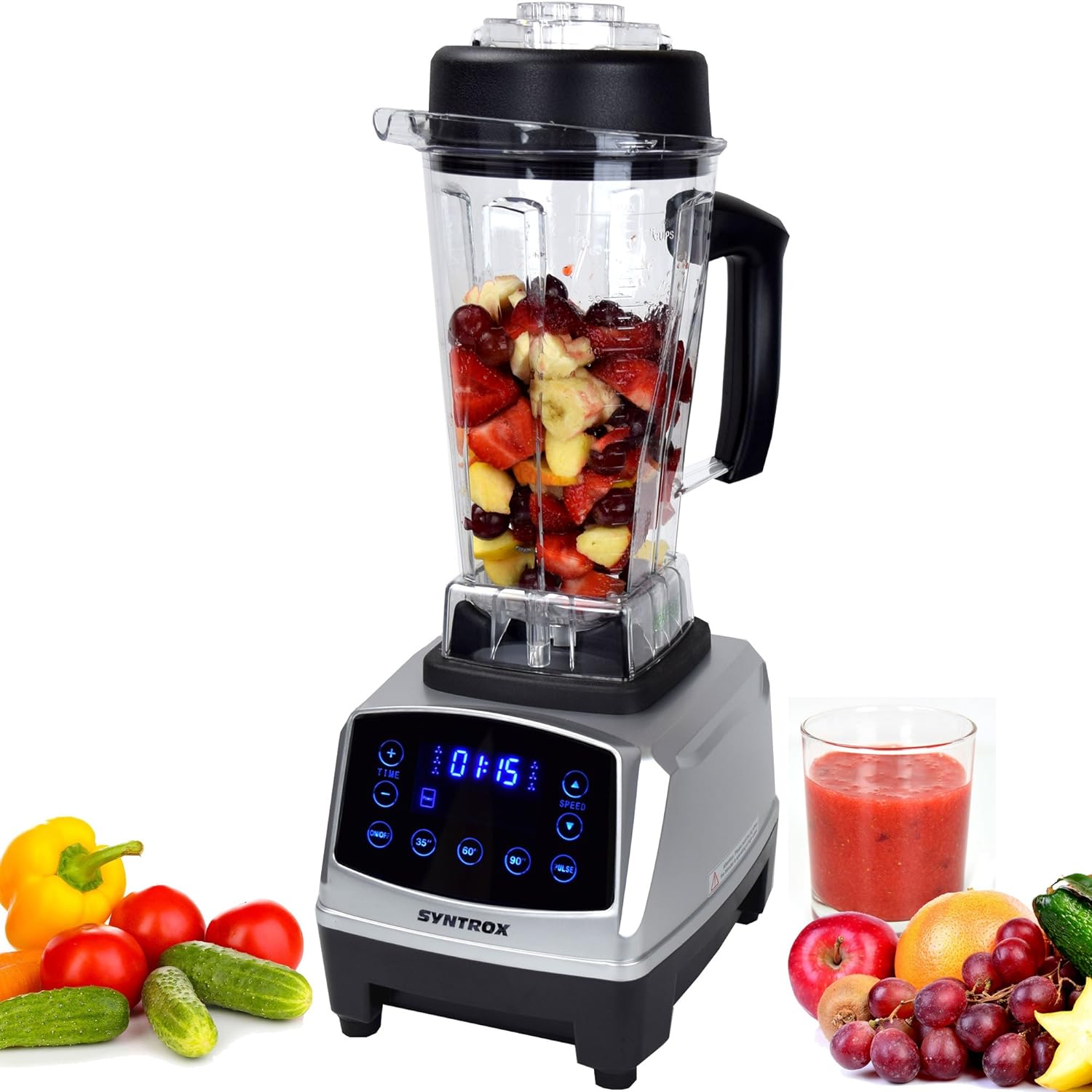 blender Mélangeur de cuisine numérique 1500 Watt, 40000 tr / min 2L avec Écran LCD Syntrox - Mathon
